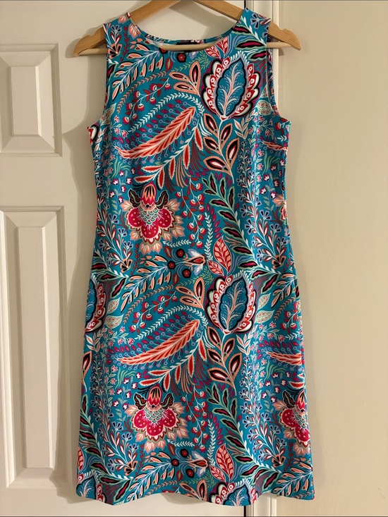 Talbots Dresses & Skirts - Talbots Teal Multicolor Floral Paisley Sleeveless Dress NWT